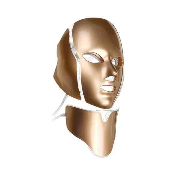 gold face and neck led mask